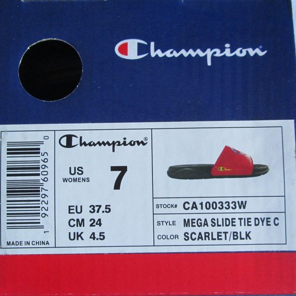 🤩 CHAMPION MEGA SLIDE SCARLETT BLACK WOMENS SLIDE SANDALS (SIZE 7) 🤩 - Picture 11 of 15